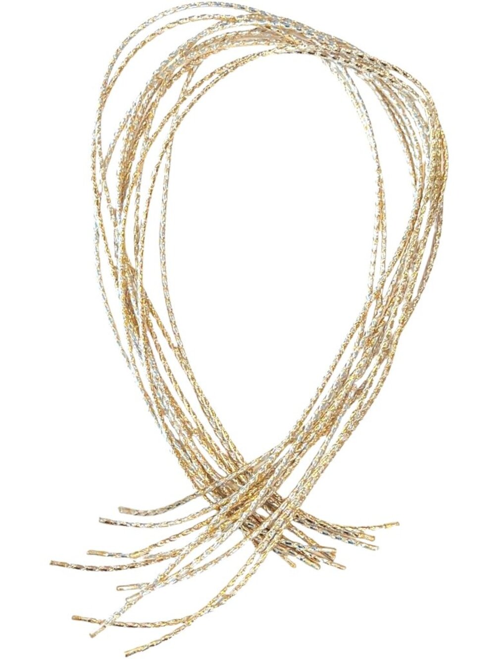 Silver & Gold Corded Bolo Tie Strings 36" - LOT of 10